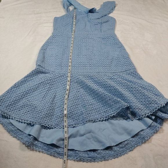 Chelsea 28 Light Blue Eyelet Peter Pan Collar Dress Size Medium - Picture 4 of 8